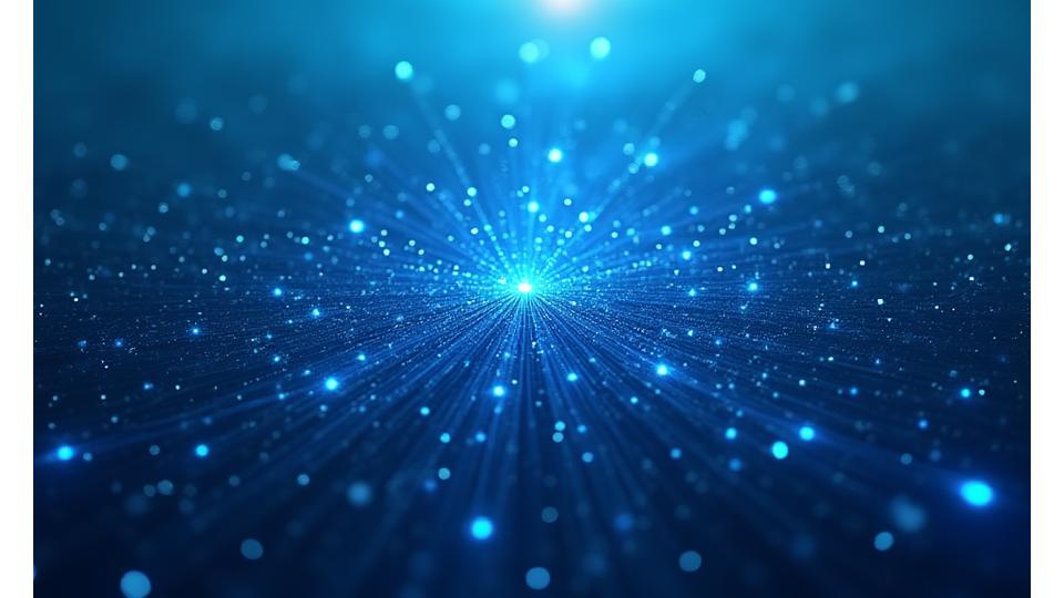 Representação visual de algoritmos de machine learning sobre um fundo marinho, com nós interconectados e fluxos de dados.